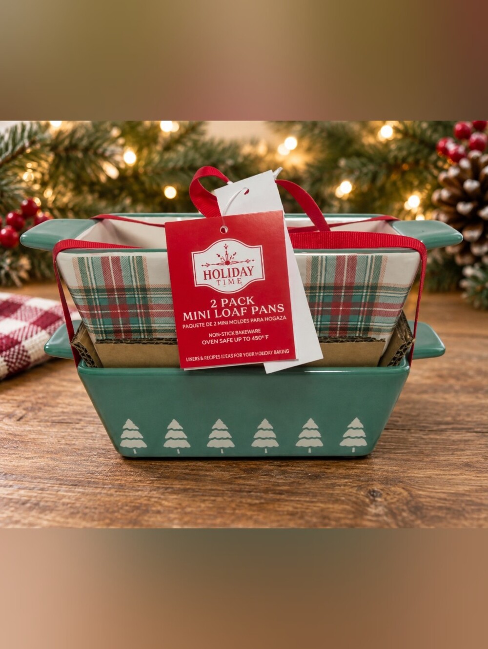 Holiday Time Mini Loaf Pans — 2 Pack